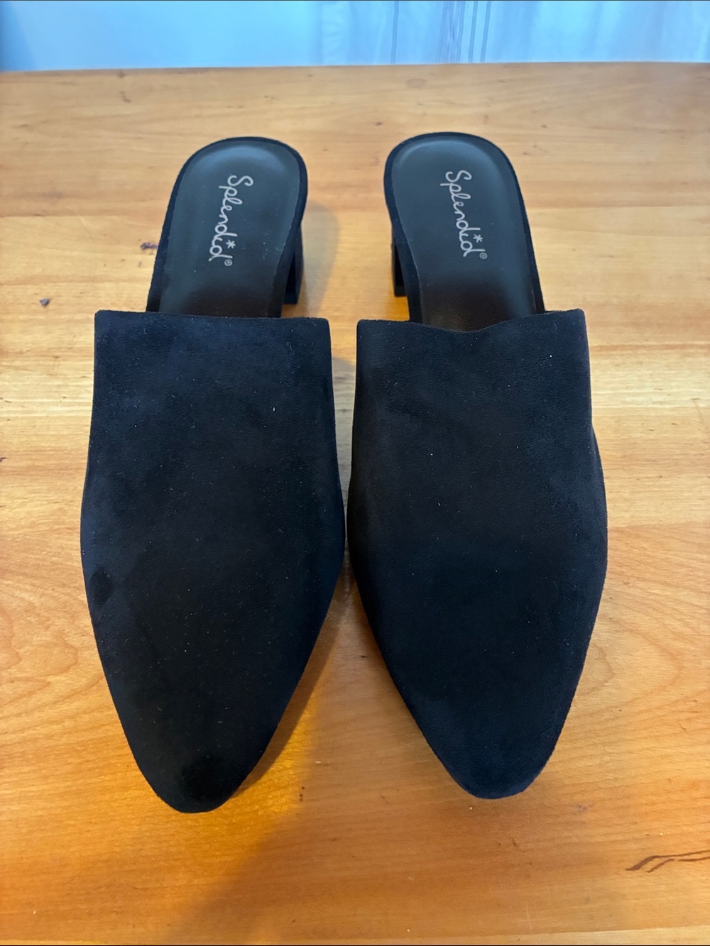 Splendid Black Suede Pointed Mules